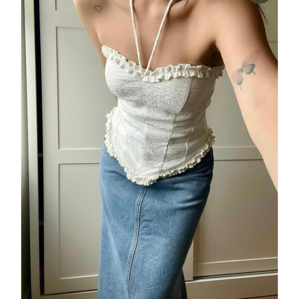 CILYS TOP Áo thiết kế chất liệu cotton in nổi