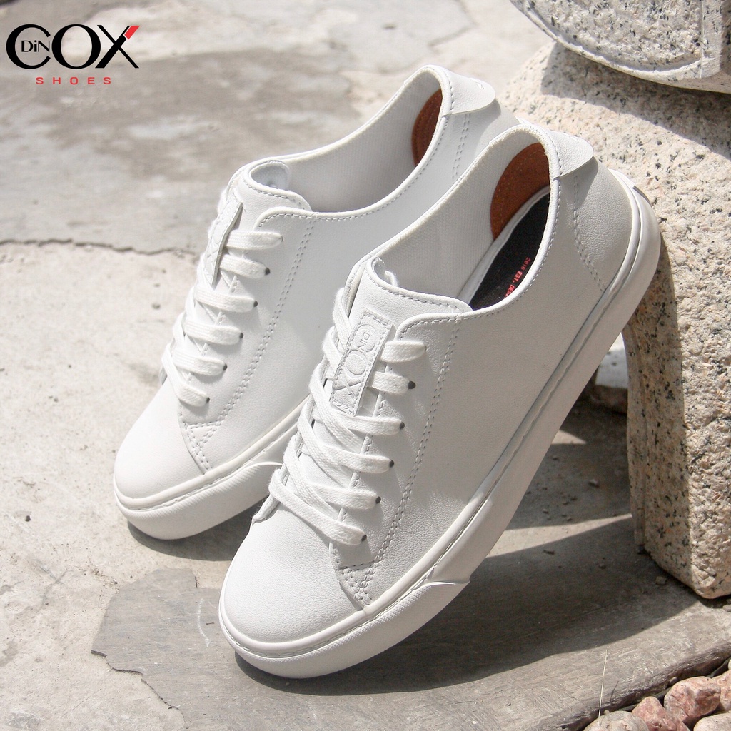 Giày Sneaker Da Unisex DINCOX D34 Sành Điệu White