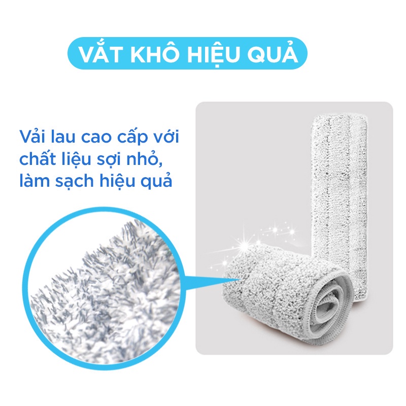 Ảnh Bông Lau Thay Thế MyJae Đài Loan Sợi Fiber Cho Cây Lau Nhà Tự Vắt Kháng Khuẩn Và Cây Lau Nhà Phun Sương 33.5 x 10.5 cm 1
