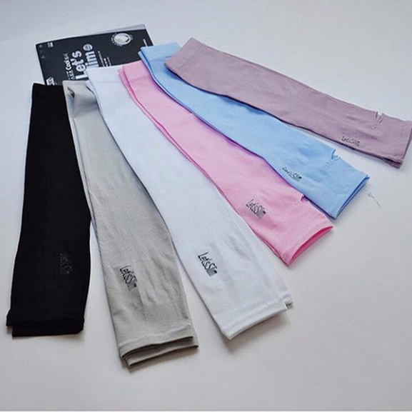 ( COMBO 10 ) Găng Tay Chống Nắng Hàn Quốc Xỏ Ngón Let's Slim đủ màu Dày Dặn Ngăn Tia UV (1 đôi)
