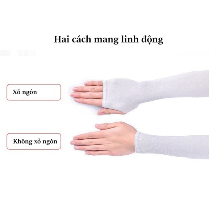 ( COMBO 10 ) Găng Tay Chống Nắng Hàn Quốc Xỏ Ngón Let's Slim đủ màu Dày Dặn Ngăn Tia UV (1 đôi)