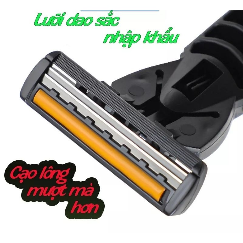 Dao cạo râu JIERUI 2 lưỡi của Đức (1 dao 21 đầu) - Lưỡi dao cạo được bao phủ bởi chất titan, không gây kích ứng da