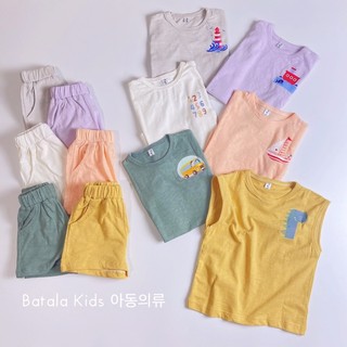 Bộ cộc tay cho bé Batala Kids, Quần áo cotton phong cách Hàn Quốc, Bộ ba lỗ trẻ em từ 10-22kg