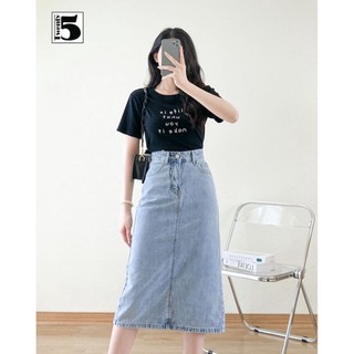 Chân Váy Bò Dáng Dài - Váy Bò Dáng Dài Xẻ Sau Ôm Eo TWENTY FIVE 4089