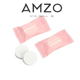 AMZO_KHĂN MẶT NÉN DU LỊCH COTTON DÀY DẶN CHÍNH HÃNG 20X22CM