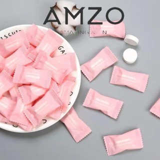 AMZO_KHĂN MẶT NÉN DU LỊCH COTTON DÀY DẶN CHÍNH HÃNG 20X22CM