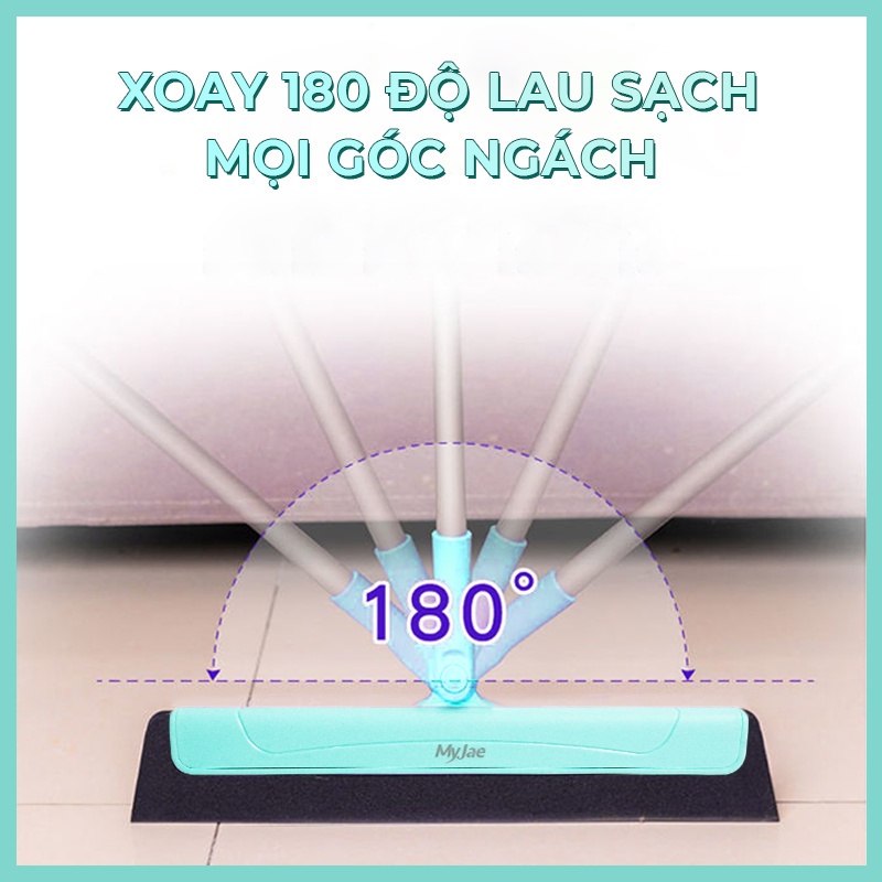 [Outlet S2] Cây Gạt Nước EVA Đa Năng MyJae Xoay 180 Độ, Chổi Quét Nhà Có Thể Thu Gọn