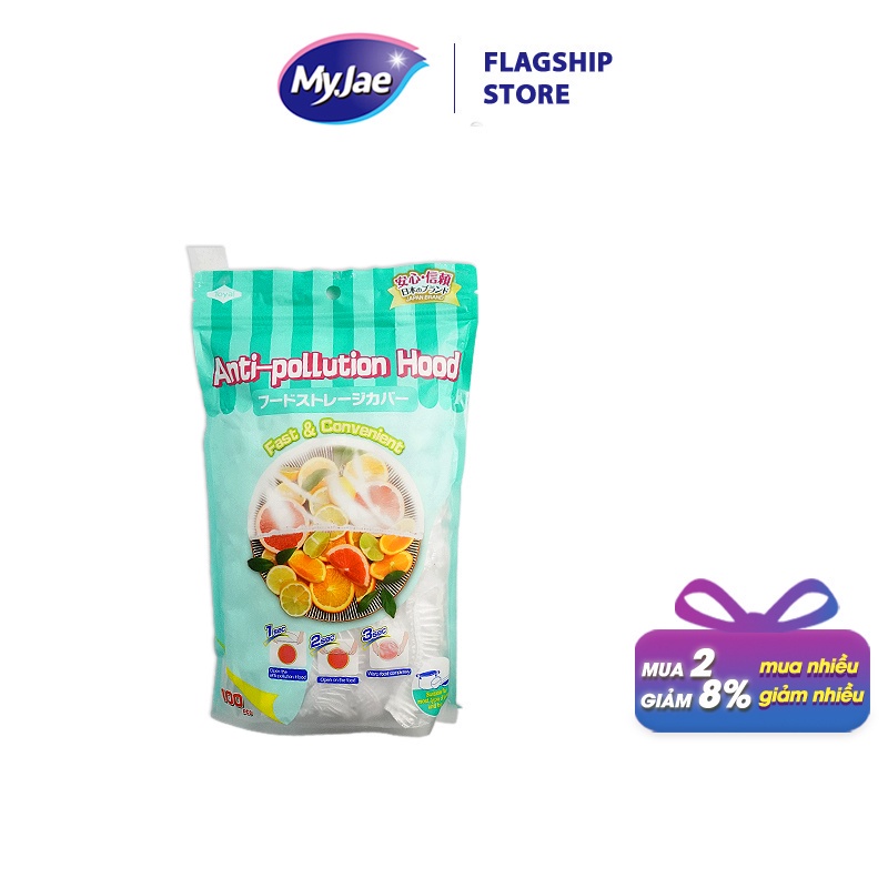 Màng bọc thực phẩm PE dạng bo chun MyJae, màng bọc bảo quản thức ăn (100 Cái/Gói)