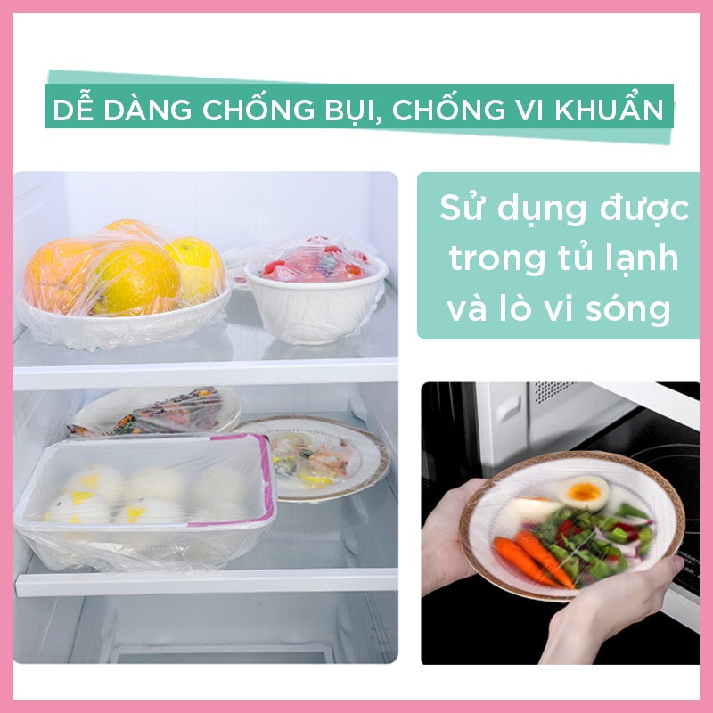 Màng bọc thực phẩm PE dạng bo chun MyJae, màng bọc bảo quản thức ăn (100 Cái/Gói)