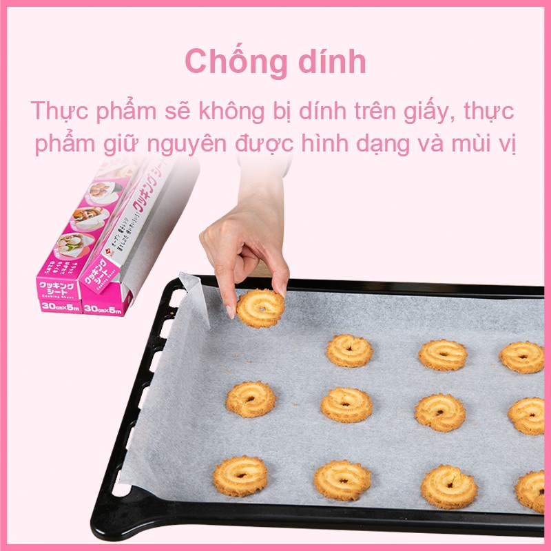 Giấy nấu chín 5m MyJae, giấy nến lót nồi chiên không dầu, giấy nến nướng bánh cuộn (30cmx5)