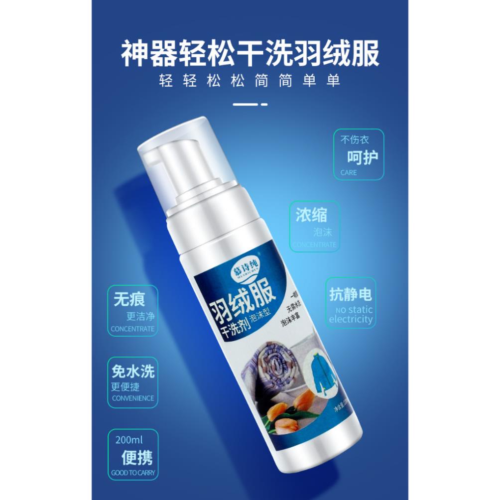 Chai Xịt Giặt Khô Áo Quần - Bọt làm sạch, vệ sinh quần áo siêu tốc nhanh gọn