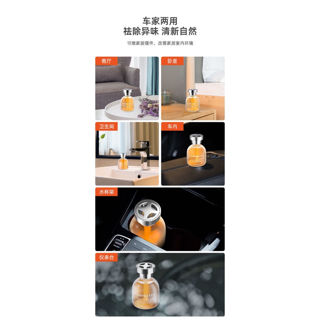 Nước Hoa Ô tô Nhập Khẩu, Nhiều Màu Sắc Trăng Trí Ô tô, Khử Mùi, Khuếch Tan Hương Thơm 65ml