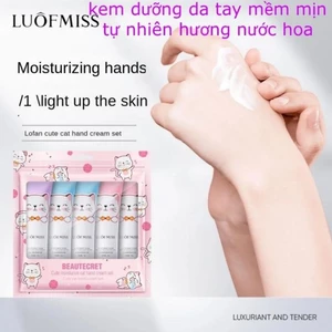 bộ kem dưỡng da tay hoa thực vật bùng nổ dưỡng ẩm hộp quà kem tay mèo dễ thương set 5 chai