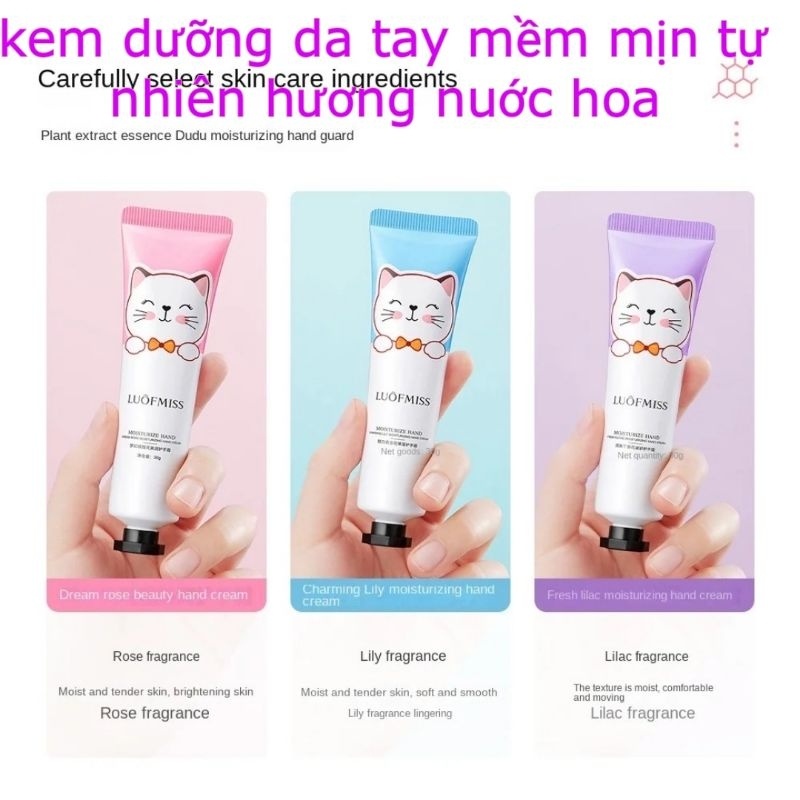 bộ kem dưỡng da tay hoa thực vật bùng nổ dưỡng ẩm hộp quà kem tay mèo dễ thương set 5 chai