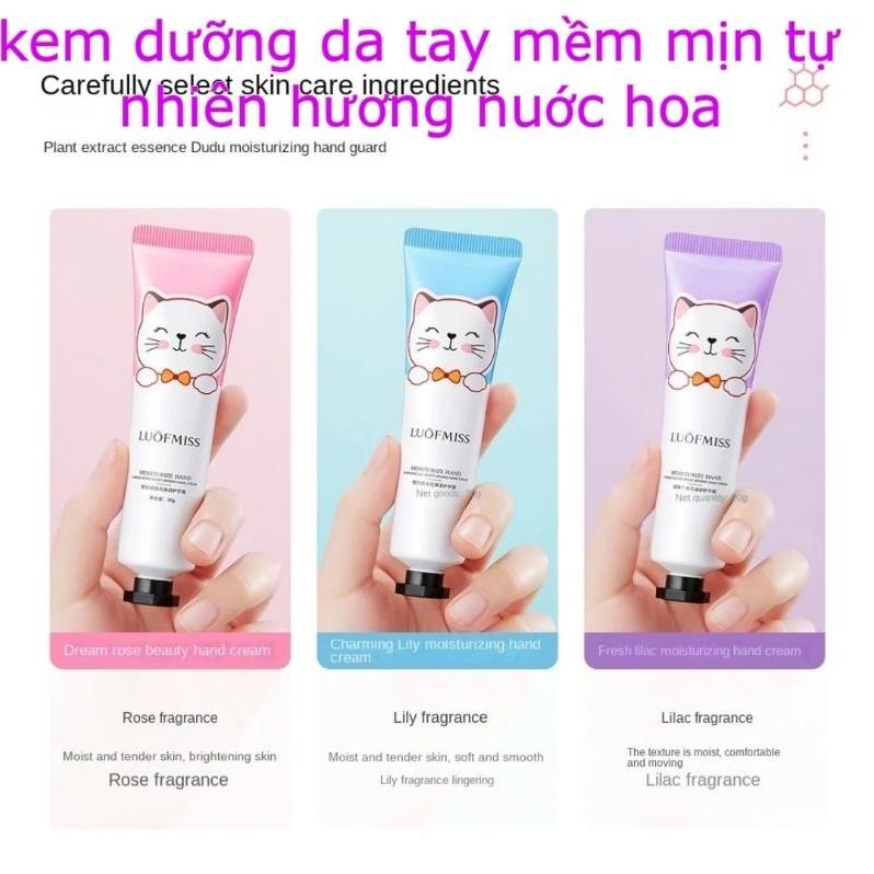 bộ kem dưỡng da tay hoa thực vật bùng nổ dưỡng ẩm hộp quà kem tay mèo dễ thương set 5 chai