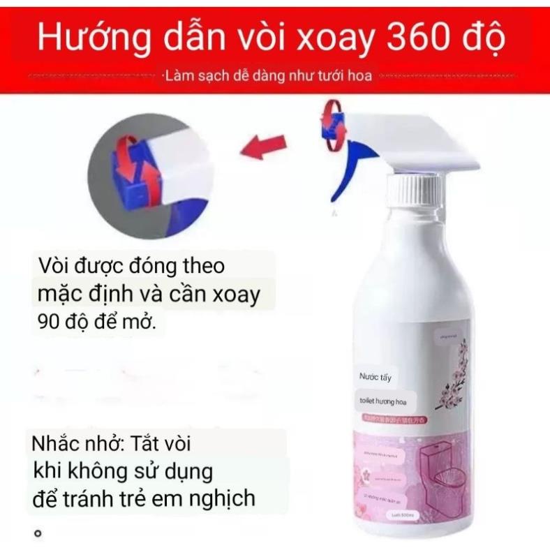 chai tẩy rửa hương hoa nhà vệ sinh khử mùi 500ml