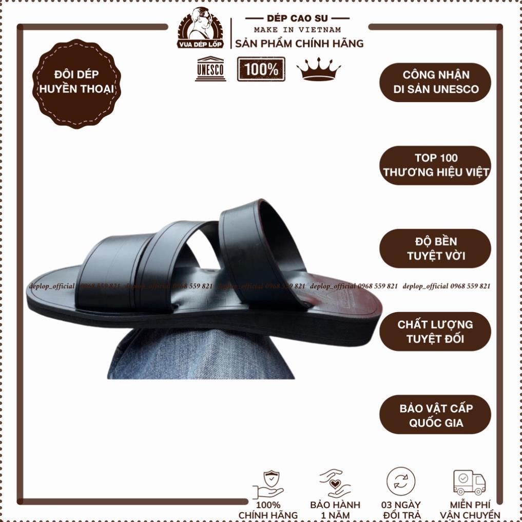 Dép cao su 3 quai chéo đế cao 2.5cm được làm thủ công thương hiệu Vua Dép Lốp trẻ trung