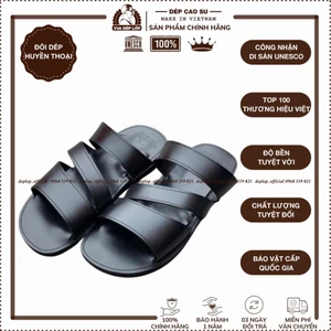 Dép cao su 3 quai chéo đế cao 2.5cm được làm thủ công thương hiệu Vua Dép Lốp trẻ trung