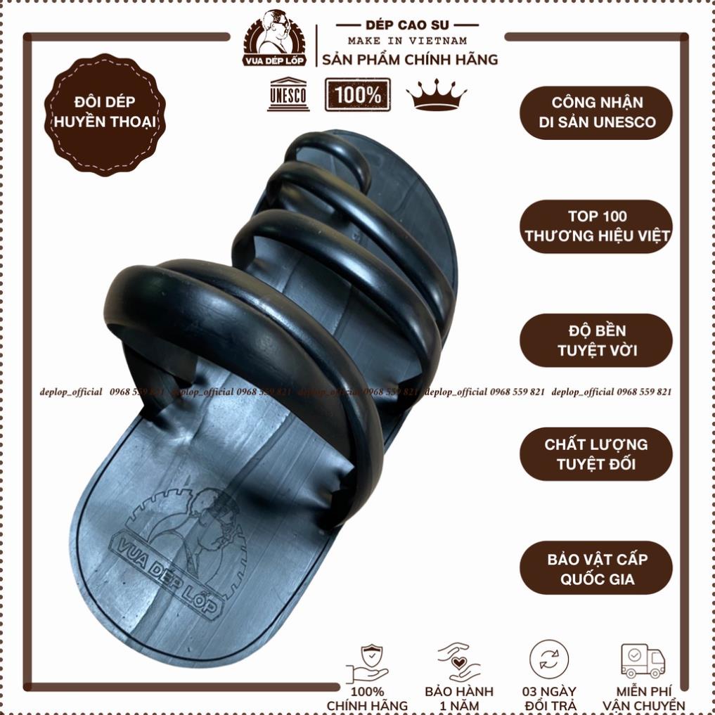 Dép cao su 5 quai xỏ ngón thương hiệu Vua Dép Lốp xăng đan bền đẹp chất lượng phù hợp công sở DL21