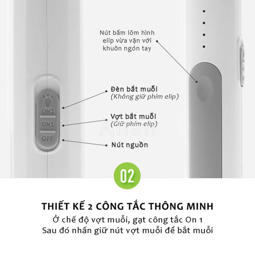 Vợt Muỗi Kiêm Đèn Bắt Muỗi 2 In 1 Đa Năng, Đèn Bắt Muỗi Tự Động Có Cổng Sạc USB Và Đế Tiện Dụng