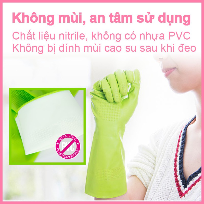 Găng tay Nitrile không mùi MyJae rửa chén, bát, dọn dẹp nhà cửa đơn giản