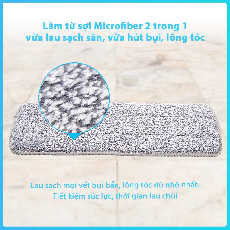 Ảnh Bông lau thay thế cho cây lau nhà sợi Microfiber tự vắt kháng khuẩn và cây lau nhà tự vắt phun sương MyJae 3