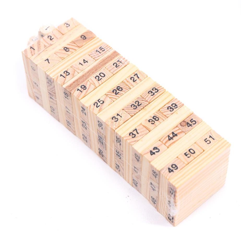 Bộ Đồ Chơi Rút Gỗ 54 Thanh Được Làm Từ Gỗ Cao Cấp