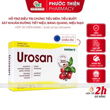 Viên uống giảm viêm đường tiết niệu cranberry UROSAN hỗ trợ tiểu đêm tiểu buốt, giảm viêm bàng quang