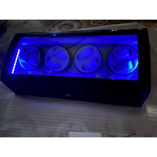 [ABIES] Hộp xoay đồng hồ cơ 8 xoay 9 tĩnh gồm 2 mẫu đen-da đen, vân gỗ-da trắng-led [lắc tích cót trữ cót watch winder]