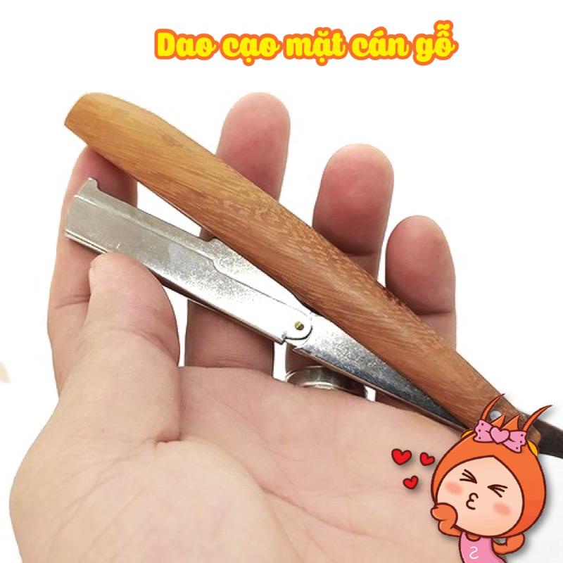 Dao cạo lông mặt, cạo râu Barber chuyên dụng cho nam và nữ bằng gỗ có mỏ
