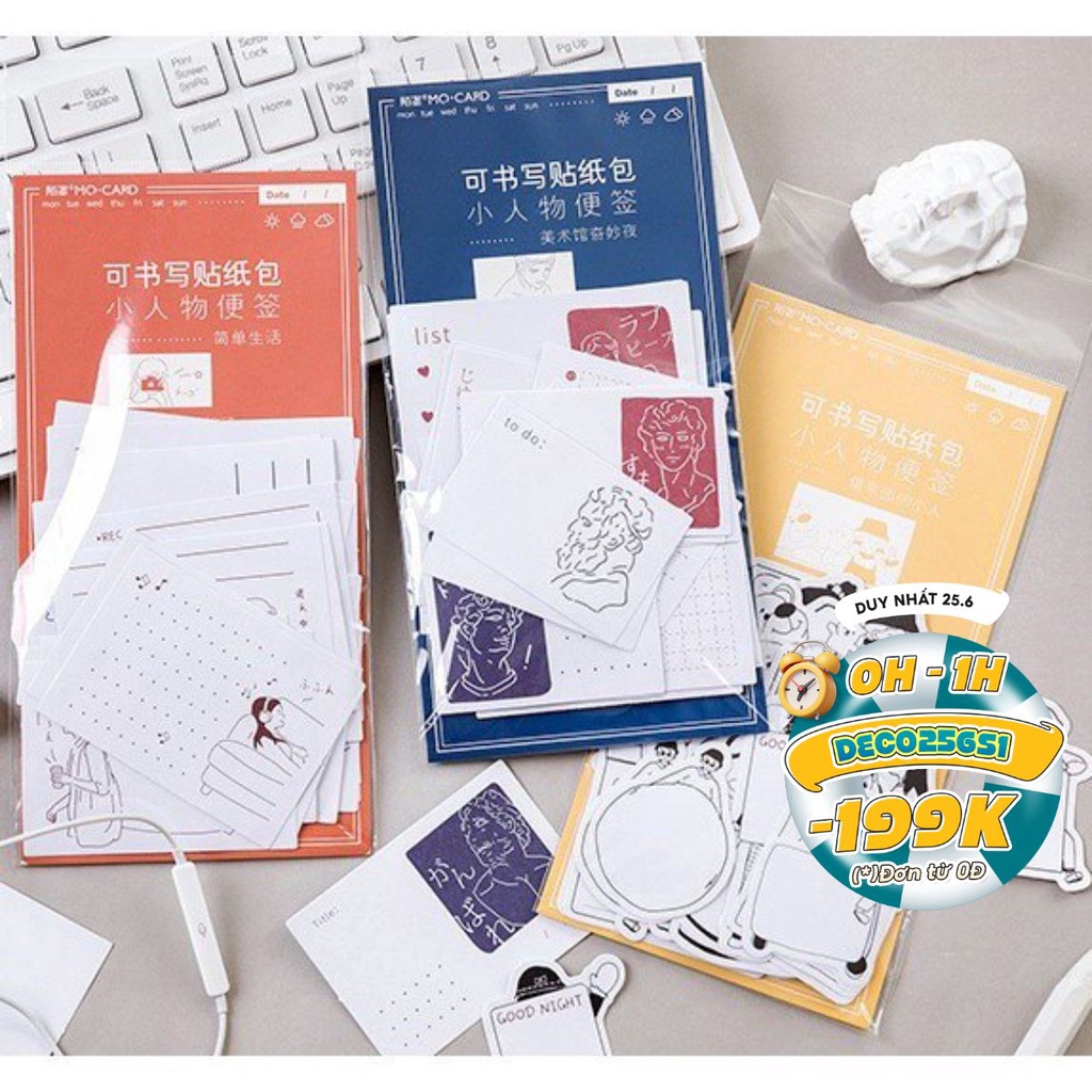 Sticker note hình dán ghi chú họa tiết dễ thương set 45 pcs | Shopee ...