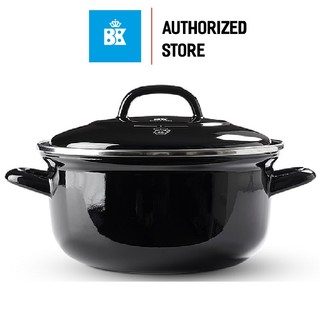 Nồi Thép Carbon Tráng Men BK 20cm, 2.5L; Hầm Kho Chiên Nướng Dùng Được Bếp Từ - Hàng Chính Hãng
