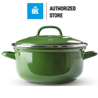 Nồi Thép Carbon Tráng Men BK 20cm, 2.5L; Hầm Kho Chiên Nướng Dùng Được Bếp Từ - Hàng Chính Hãng