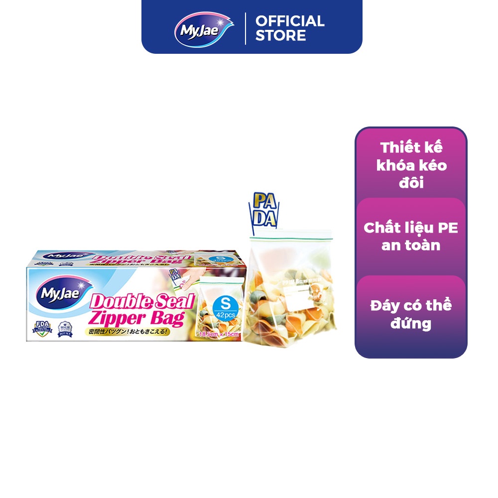 Ảnh Túi zip đựng thực phẩm hai đường kéo PE MyJae, đáy đứng trong suốt, bảo quản thực phẩm 2