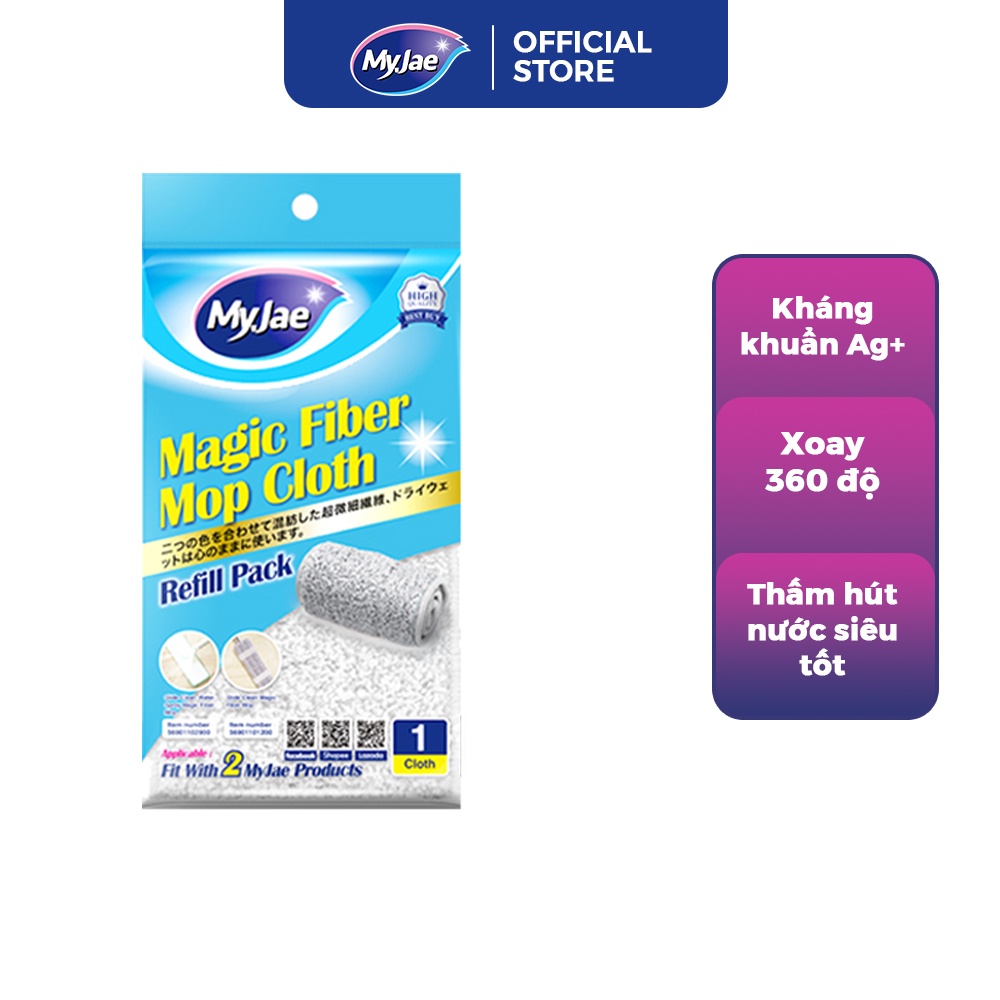 Ảnh Bông lau thay thế cho cây lau nhà sợi Microfiber tự vắt kháng khuẩn và cây lau nhà tự vắt phun sương MyJae 1
