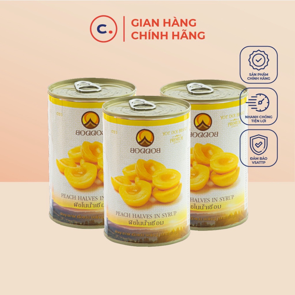 Đào Ngâm Boddob hộp 820g - Topping pha chế hàng đầu | Shopee Việt Nam