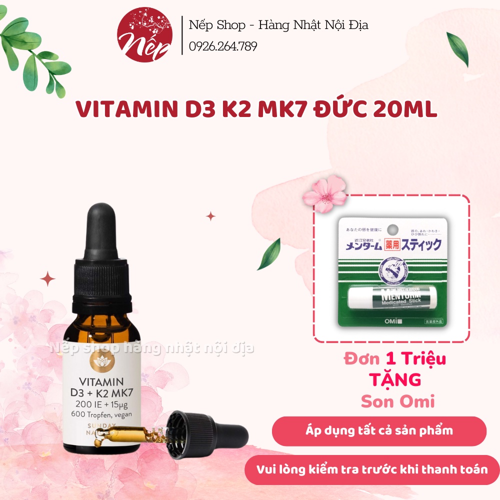 Vitamin D3 K2 MK7 Sunday Natural Đức 20ml Shopee Việt Nam
