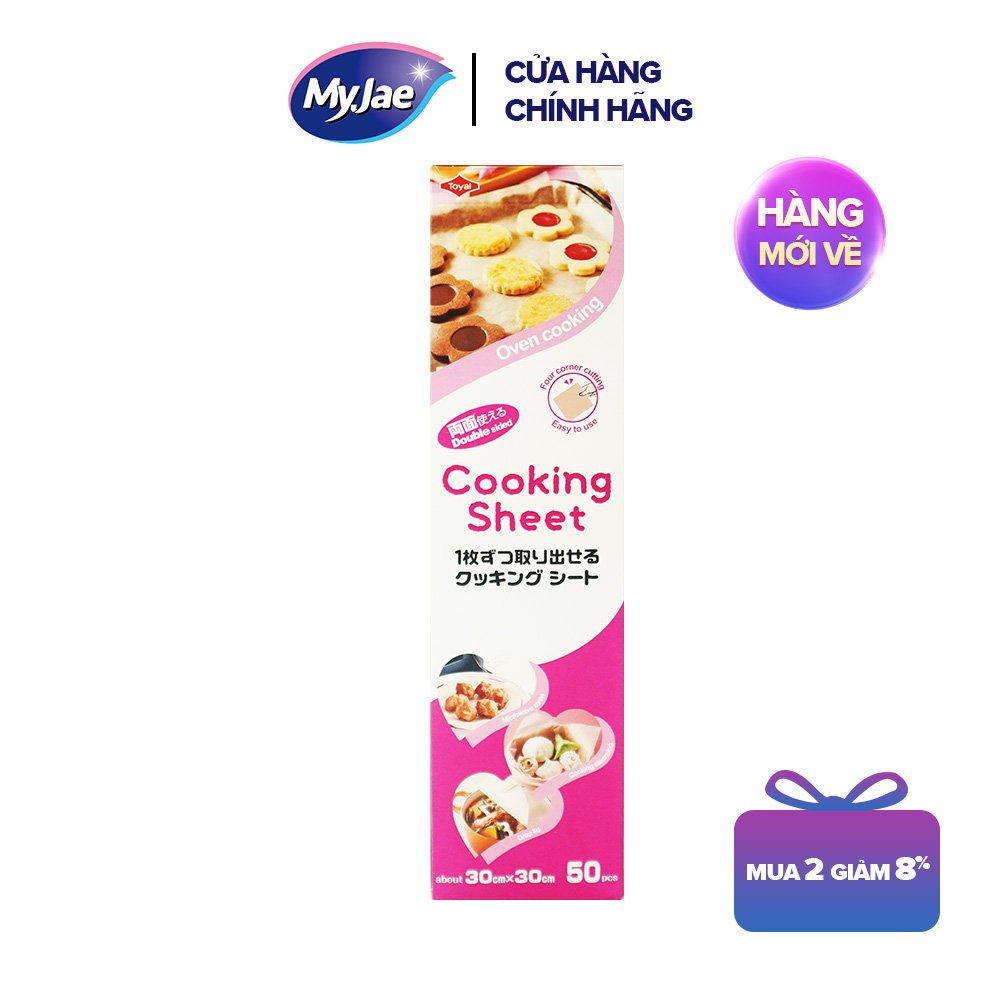 Giấy nến 2 mặt lót nồi chiên, nướng bánh, giấy lót chống dính 30cm x 30cm (50 tờ/hộp)