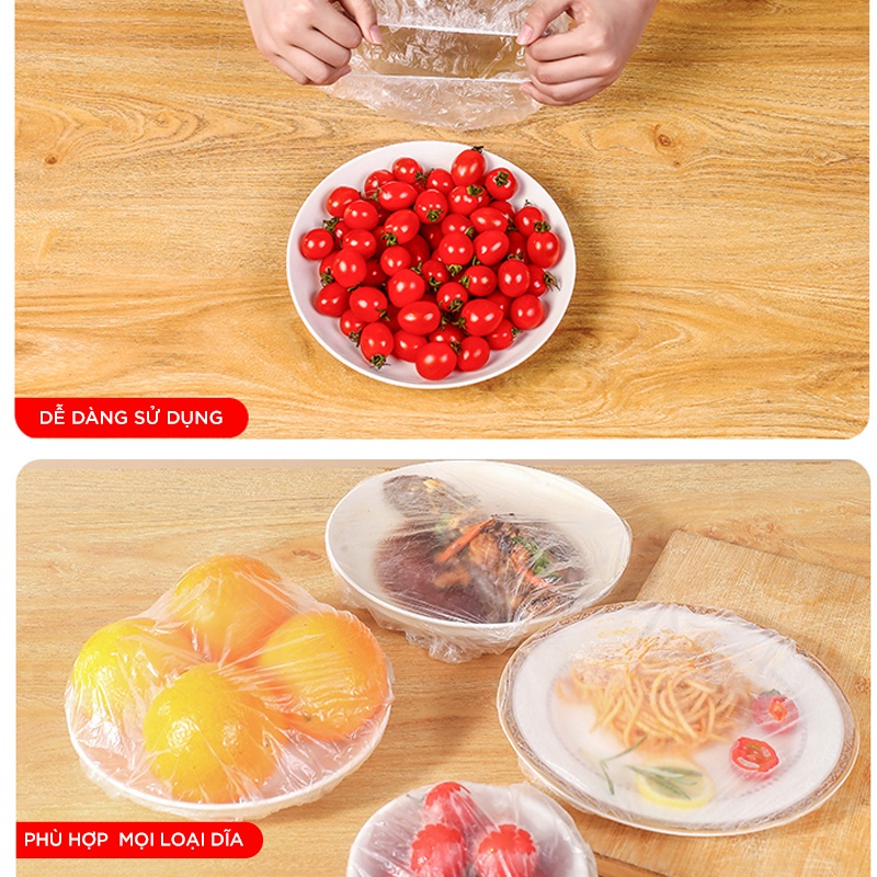 Màng bọc thực phẩm PE dạng bo chun MyJae, màng bọc bảo quản thức ăn (100 Cái/Gói)