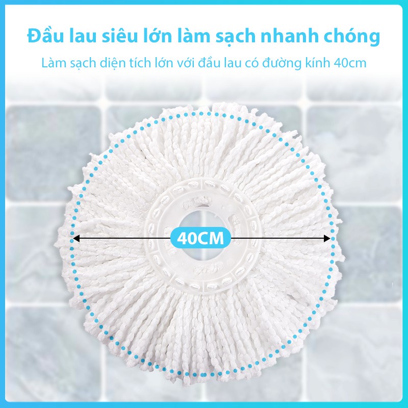 Ảnh Bông Lau Thay Thế MyJae Dạng Tròn Dành Cho Cây Lau Nhà Xoay 360 Độ 3