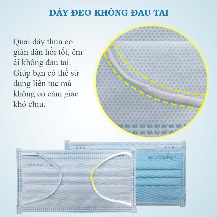 [Combo mua 3 tặng 1] Khẩu trang y tế 4 lớp vải lọc kháng khuẩn Như Ý, không bí thở, không đau tai
