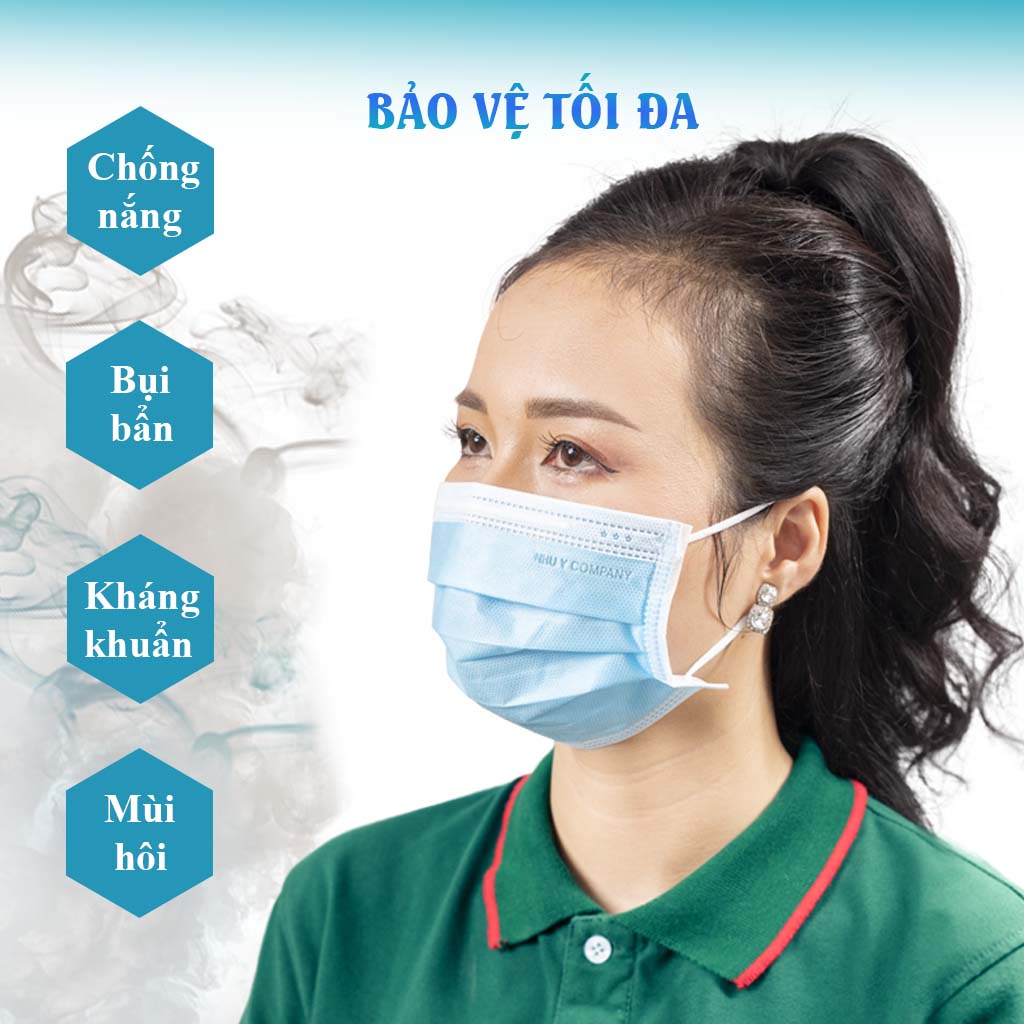 [Combo mua 3 tặng 1] Khẩu trang y tế 4 lớp vải lọc kháng khuẩn Như Ý, không bí thở, không đau tai