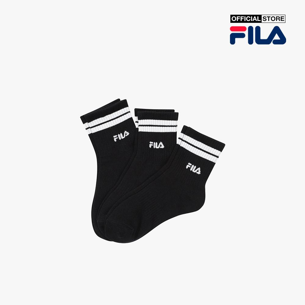 Vớ cổ cao unisex Fila kẻ sọc hiện đại FS3SCF5332X-BLK