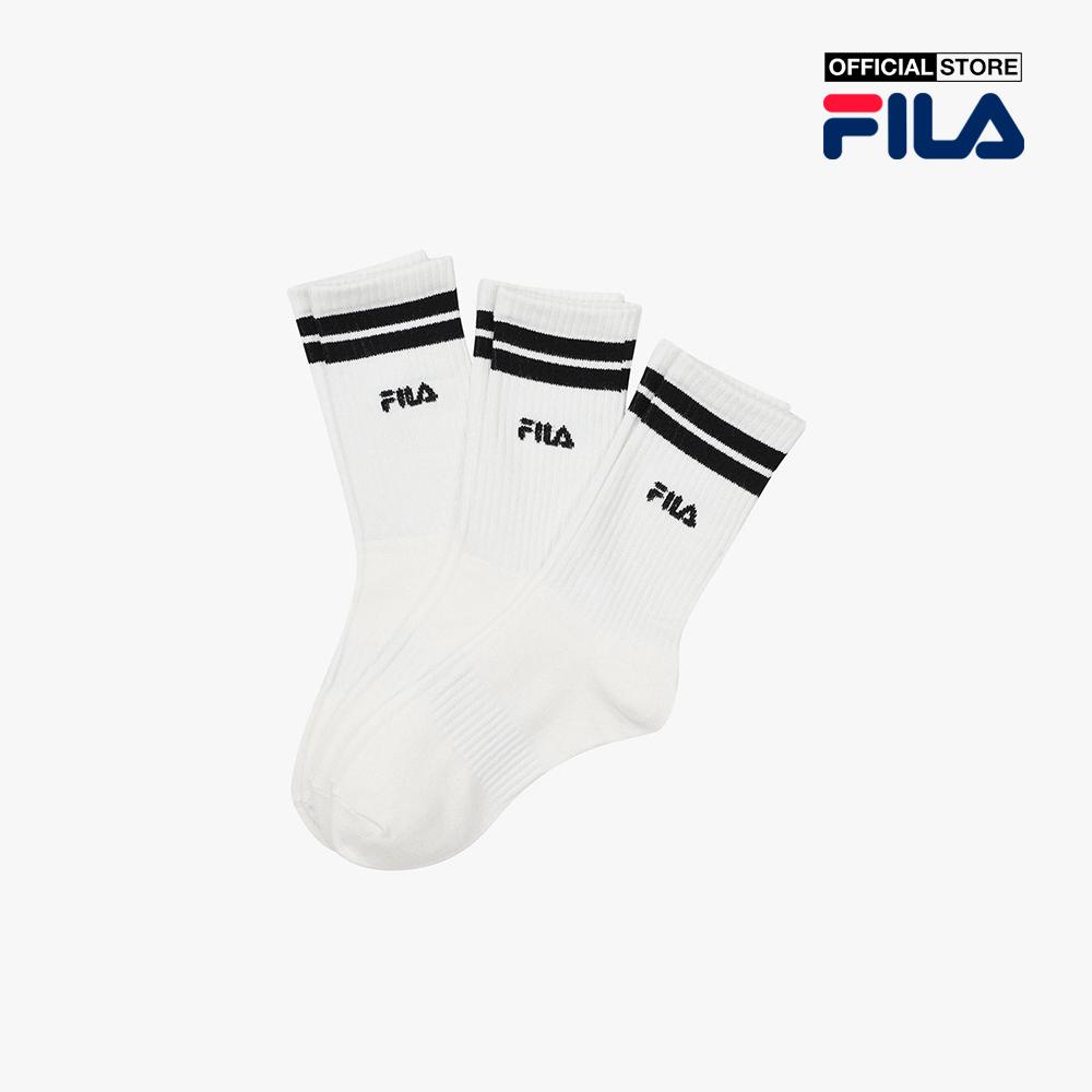 Vớ cổ cao unisex Fila kẻ sọc thời trang FS3SCF5356X-OWH