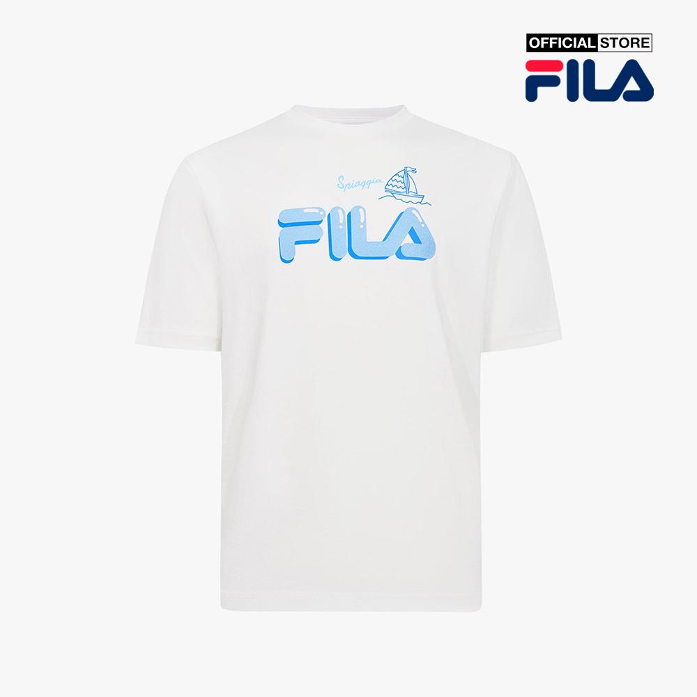 Áo thun unisex Fila cổ tròn tay ngắn Carnevale FW2RSF2079X-WHI