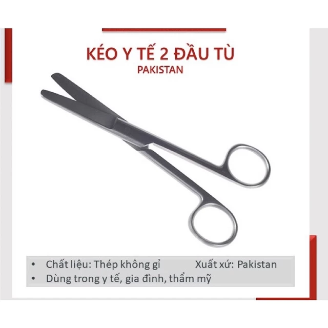 ❤️[HÀNG ĐẸP] Kéo y tế 16cm Thẳng 2 Đầu Tù , kéo y tế cắt thuốc thẳng 2 hai đầu tù, kéo inox thẳng tù các size