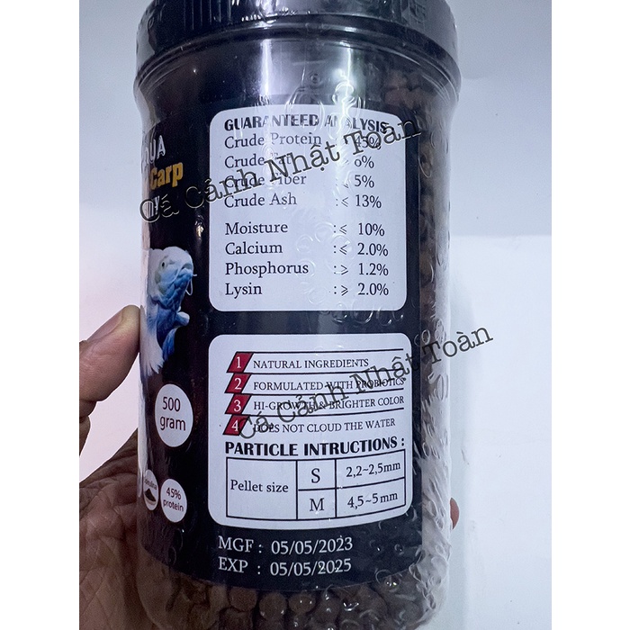 THỨC ĂN CÁ CHÉP SƯ TỬ JM AQUA TAIWAN CAO CẤP (HỦ 500G)