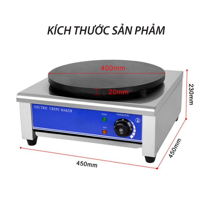 Máy làm bánh tráng 3000W chất liệu inox không gỉ, vệ sinh dễ dàng