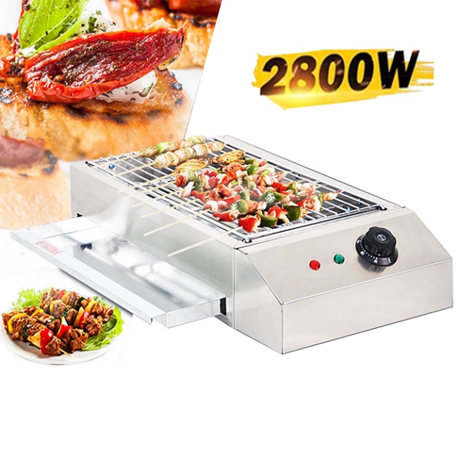 Vỉ nướng điện 2800W đa năng nướng thịt xiên, hải sản, đồ ăn nhanh
