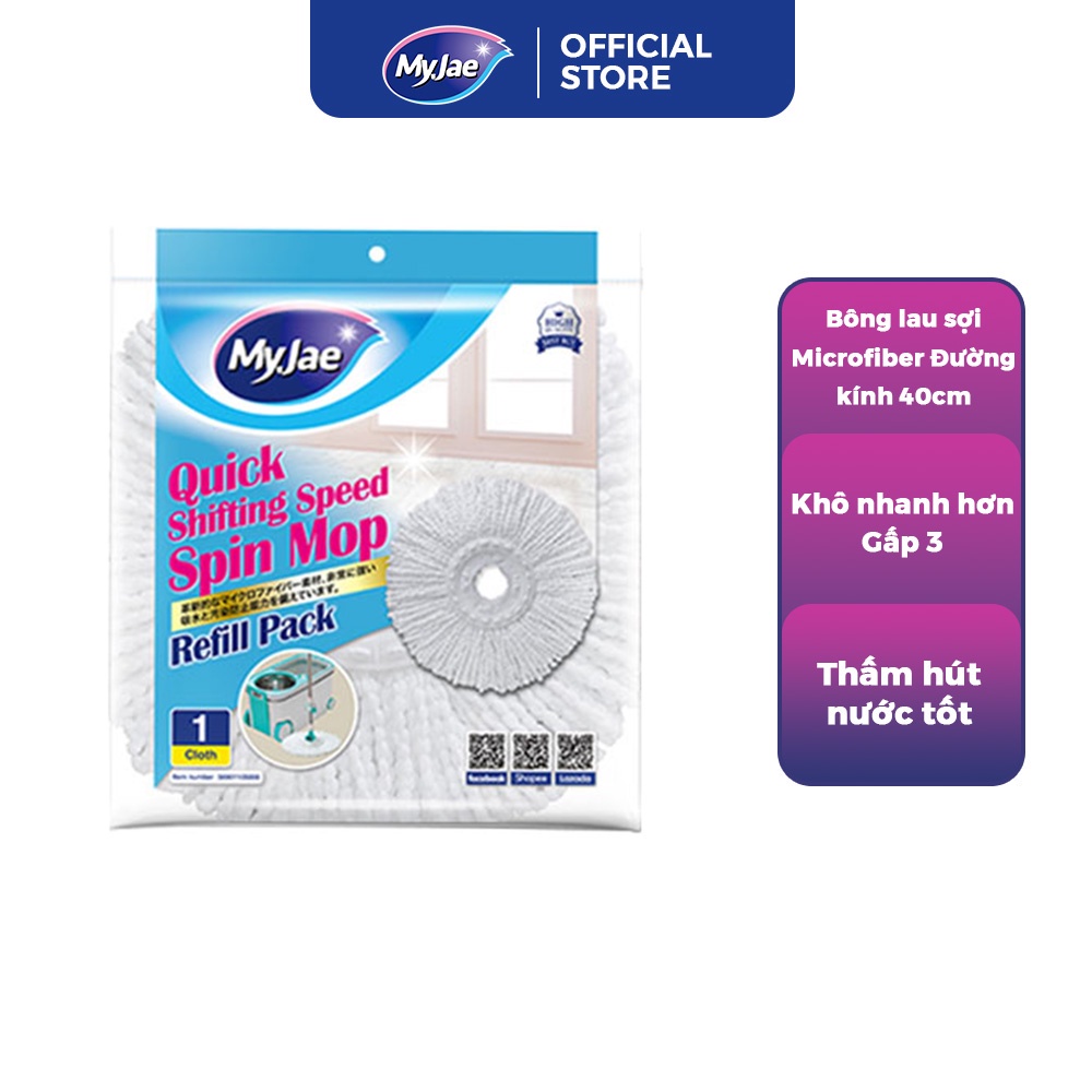 Ảnh Bông Lau Thay Thế MyJae Dạng Tròn Dành Cho Cây Lau Nhà Xoay 360 Độ 1